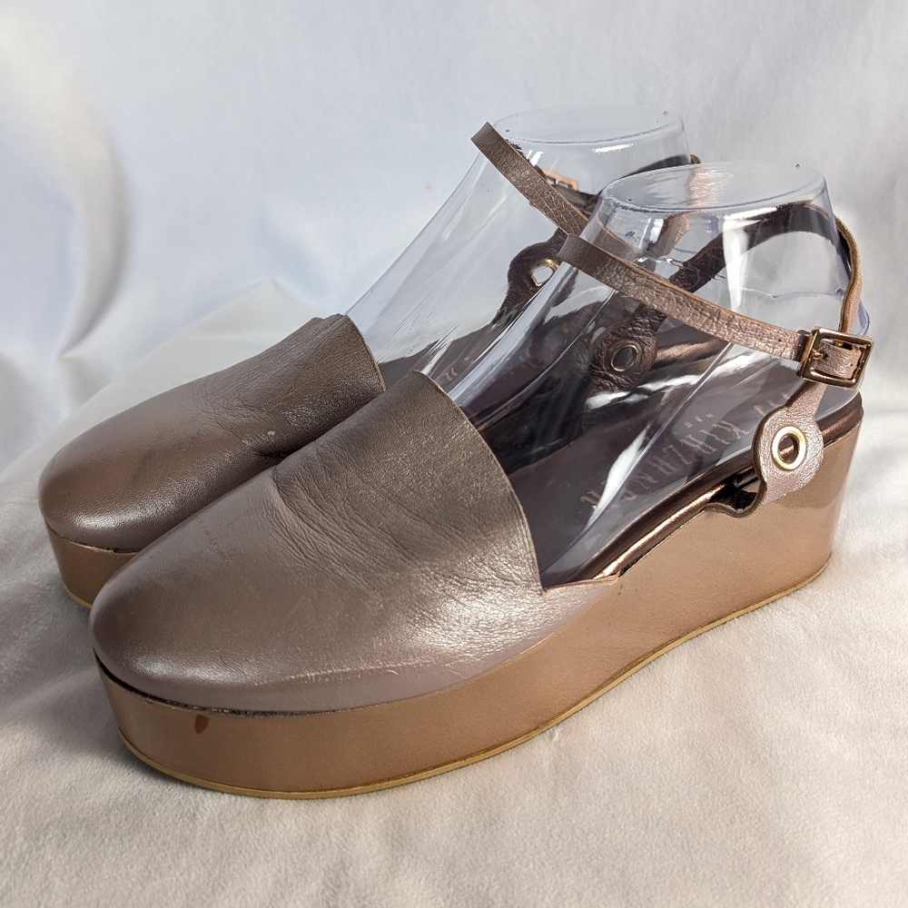 🌷Flawed Ivy Kirzhner Blush Rose Gold Platform Shoes Slip-On Ankle Strap 40